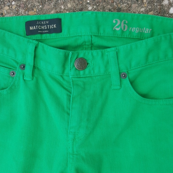 J. Crew Matchstick Green Skinny Jeans 26 Reg - Picture 3 of 6